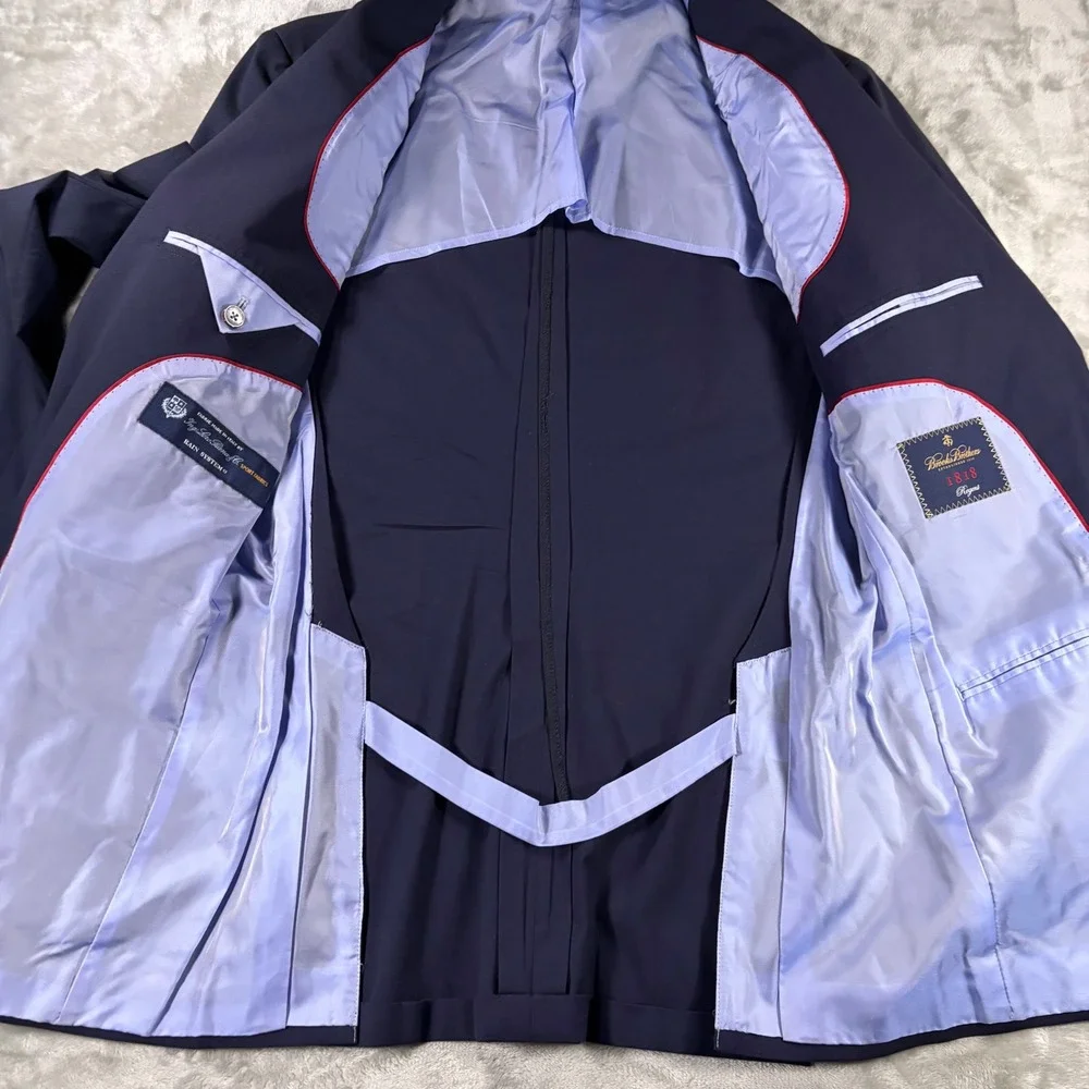 Brooks Brothers 1818 Regent Loro Piana Rain System Navy Blazer Sport Coat Mens